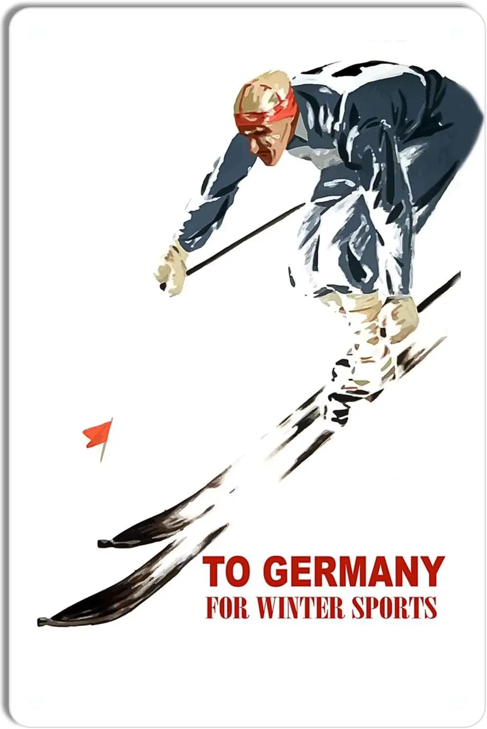 DEMNREG Metal Tin Sign Ski to Germany Travel Poster Wall Decor Funny for Home Kitchen Bar Pub Man Cafe Room Garage Vintage Retro