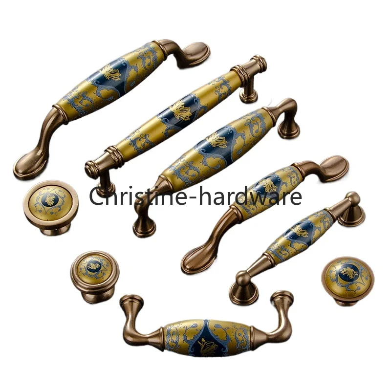 European-style American high-end light luxury wine cabinet shoe entrance handle kitchen cabinet drawer handle door handle