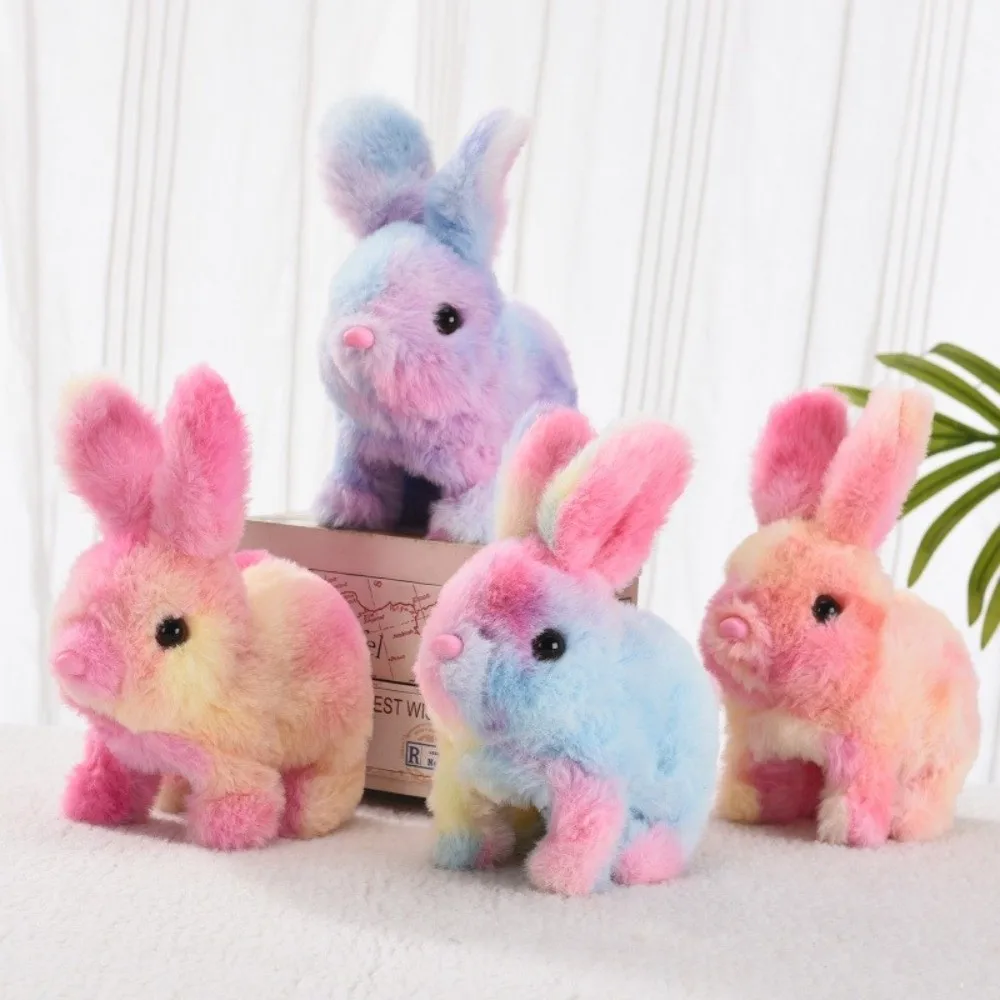 Cute Colorful Electric Rabbit Children Gift with Wiggle Ears Electric Rabbit Makes Noise Rabbit Children