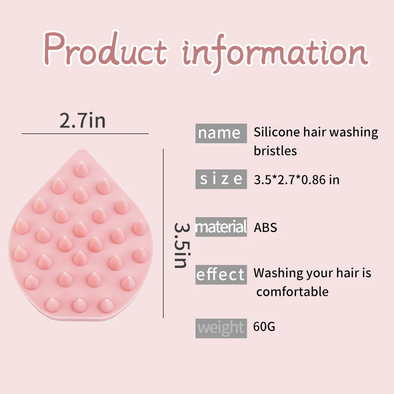 1pcs Hair Brush Head Massager Safe Soft Silicone Made Head Washing Massage Tools Durable Shampoo Brush 2 Colors