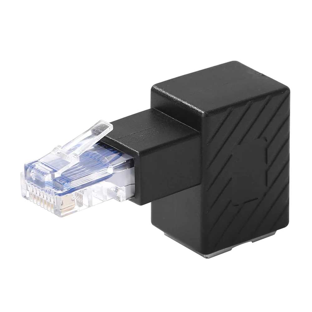 RJ45 ชายหญิง Converter 90 องศาอะแดปเตอร์ LAN Ethernet Connector