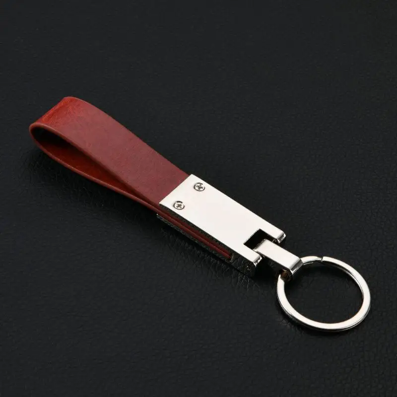 1 Stück Schlüsselanhänger Personalisierter Metall-Leder-Schlüsselring Auto-Zubehör Geschenk – Detail 3
