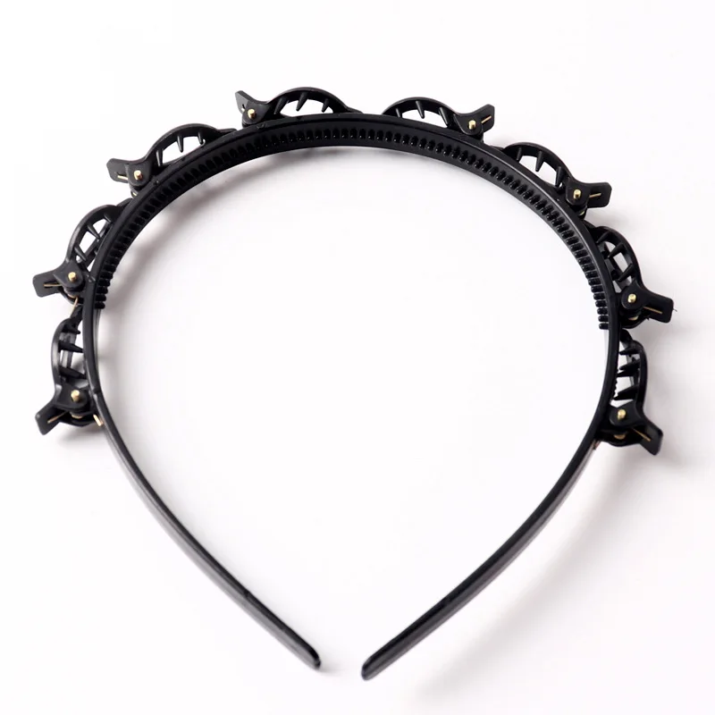 1/2 Stück geflochtenes Haarband, kleine Klammer zum Fixieren von Pony, mehrschichtiges, hohles, geflochtenes Haarband, Haarklammer – Detail 5