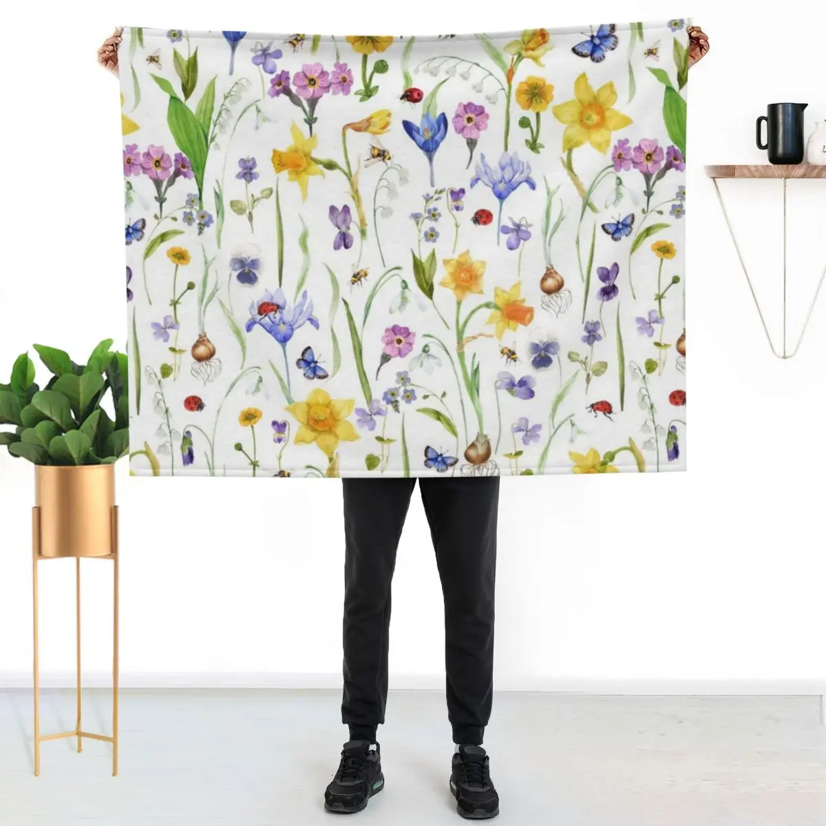 AllSpring Flowers Meadow Pattern Throw Blanket Kid'S Hair Summer Plaid wednesday Sofa Quilt Blankets