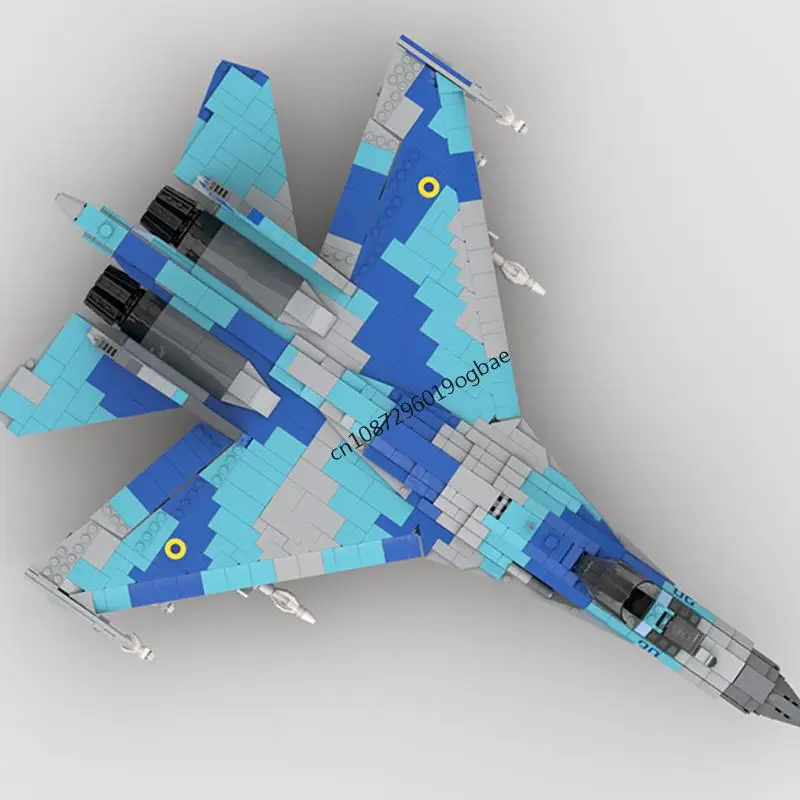 새로운 1964PCS WW2 군사 MOC 1:35 스케일 Su-27 Flanker 항공기 모델 창의적인 아이디어 전투기 어린이 장난감 조립 퍼즐 선물