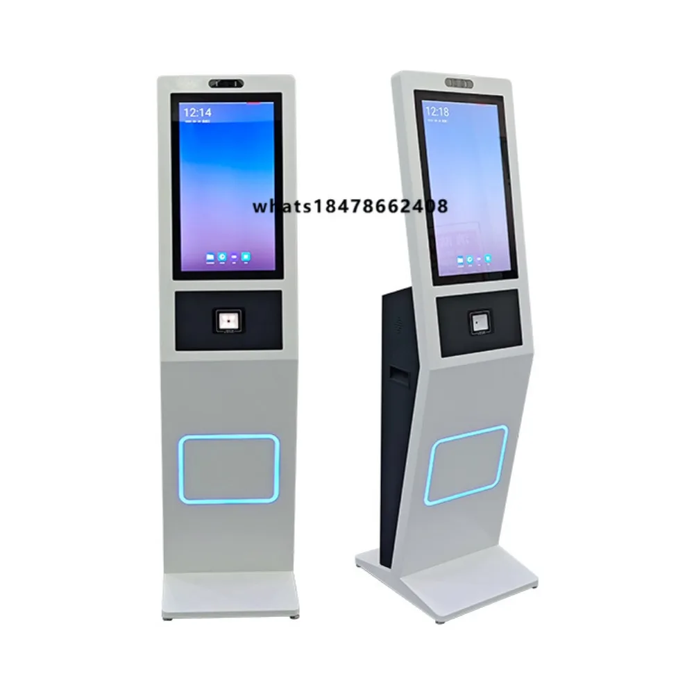 21 Inch LCD POS Self Service Payment Kiosk with Barcode Reader Floor Standing for Restaurant Menu Display Self Service Ordering