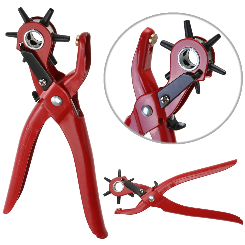 Belt Hole Puncher 6 Hole Size Leather Puncher Versatile Leather Punch Machine Professional for Watch Band Belt Leather Strap