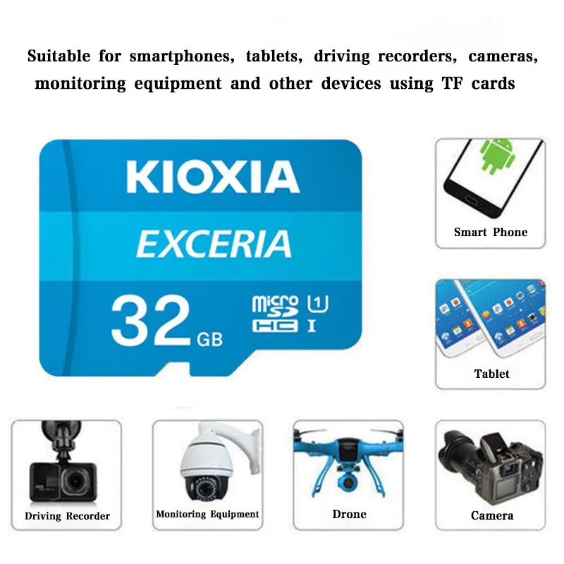 KIOXIA EXCERIA Formerly Toshiba Micro SD Karta pamięci U1 32G 64G 128G 256G 512G Class10 A1 Karty TF do telefonów Konsole do gier Drone