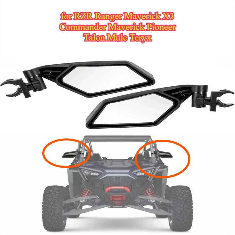 

Rearview Mirror Adjustable Side View Mirrors For UTV Polaris RZR Ranger ACE Maverick X3 Commander Maverick Kawasaki Mule Teryx