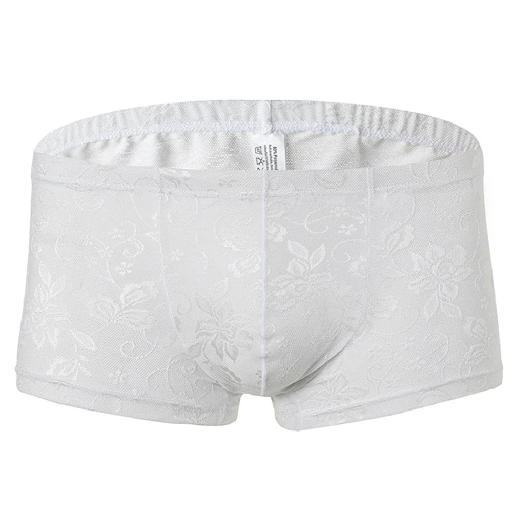 Bulge Pouch Boxer Mens Lace Underwear Nylon Fabric Regular Length Style Solid Pattern Various Colors Brand New Item