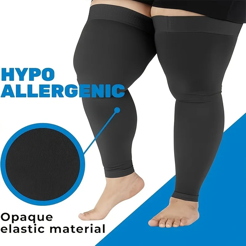 1 Pair  Oversized Sports Compression Knee-High And Three-Quarter Length Segmented Pressure Socks in Sizes 2XL to 7XL.