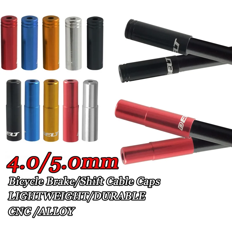 

50pcs 4.0&5.0MM Bicycle Shift & Brake Alloy Cable Derailleur Housing Ends Caps Tip Part