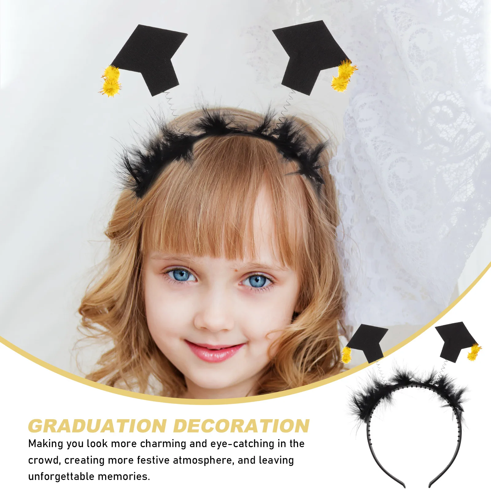 

Doctor's Hat Headband Set Mini Bachelor Cap Hairband Graduation Accessories Party Props Bands Graduate Headgear Season