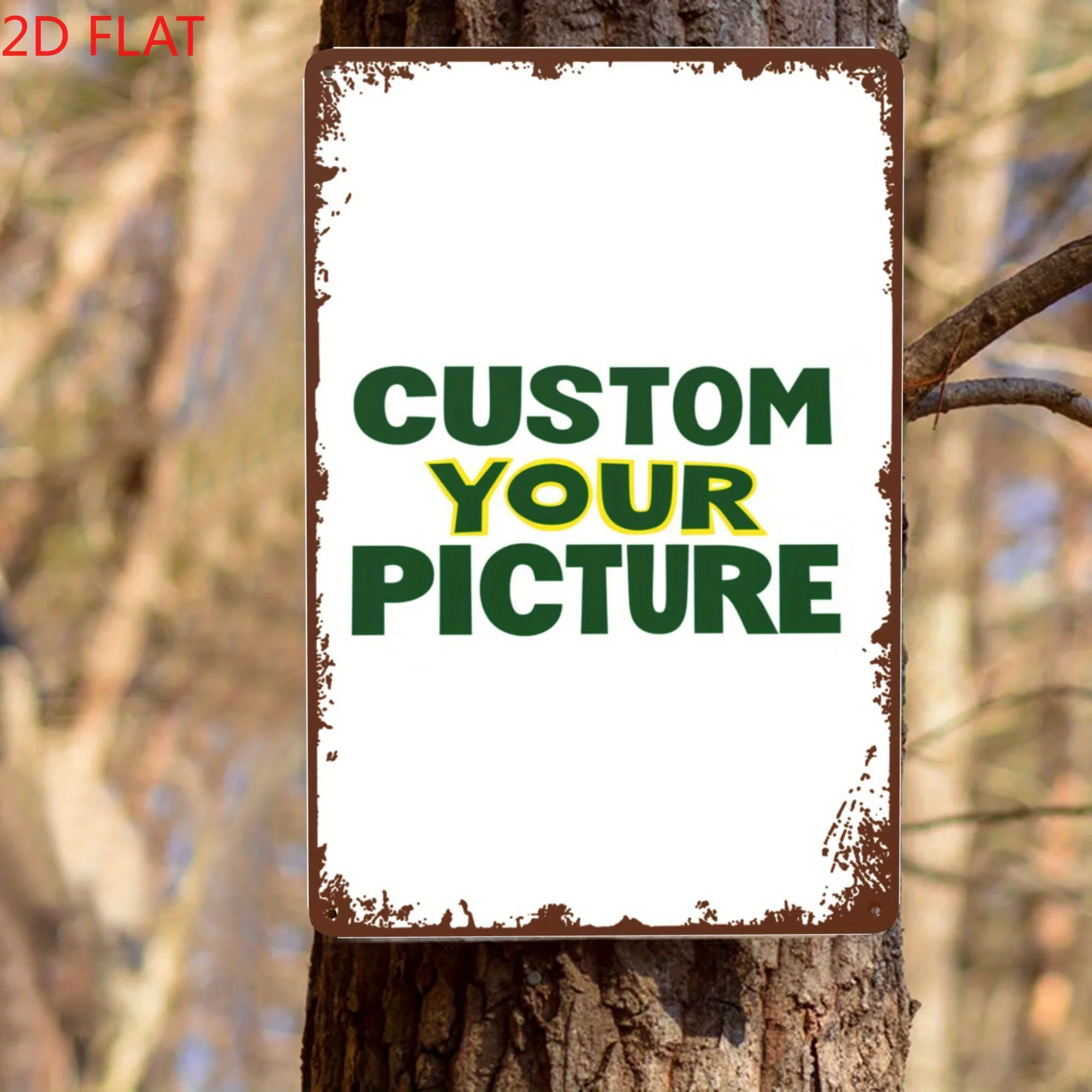 Personalized Custom Picture Metal Plate,11.8x7.87 Inch Retro Rustic Sign for Yard Living Room Wall Hanging Ornament