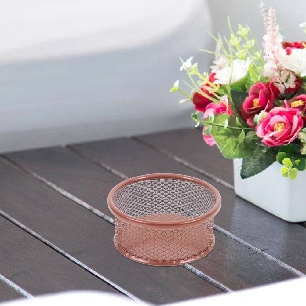 

Paper Clip Storage Bucket Office Desk ganizer Mesh Metal Paperclip Holder Silver Cup Dispenser Storage Solution