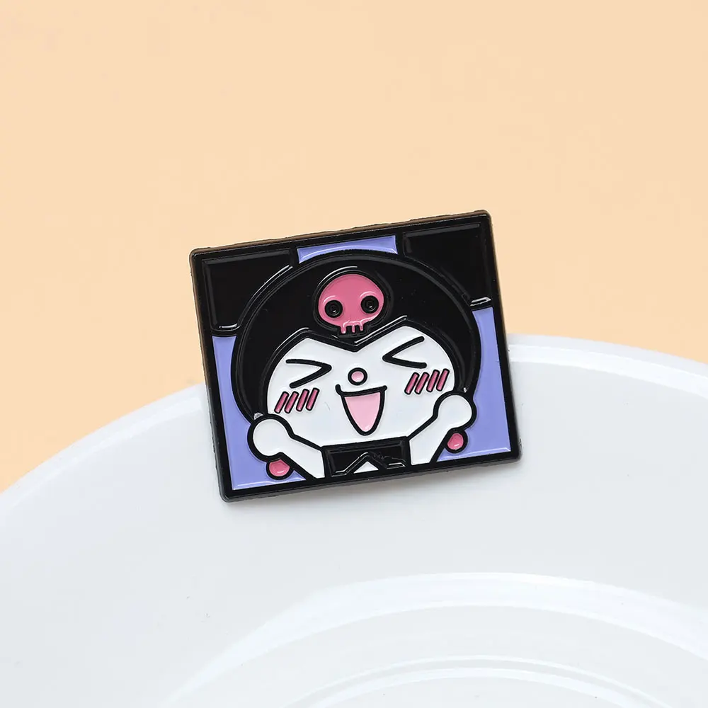 5 個漫画かわいいキティ動物エナメルピン女の子女性のブローチラペルピンバックパック用金属バッジジュエリーアクセサリー