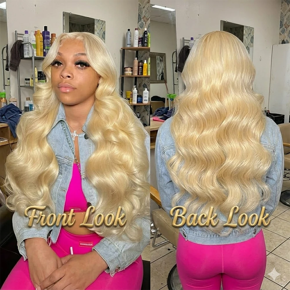 250 Density 13x6 HD Lace Frontal Wig 36 38 Inch 613 Blonde Body Wave 100% Human Hair Wigs Colored Human Hair Wigs Brazilian For Women