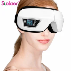 6d inteligente airbag vibração olho massageador instrumento de cuidados com os olhos aquecimento bluetooth música alivia fadiga e olheiras com calor