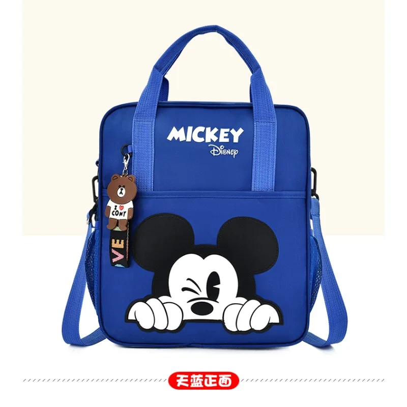 Disney Student Tutoring Bags Multifunctional Cartoon Mickey School Backpack Tote Bag Handbag Document Bookbag Square Schoolbag