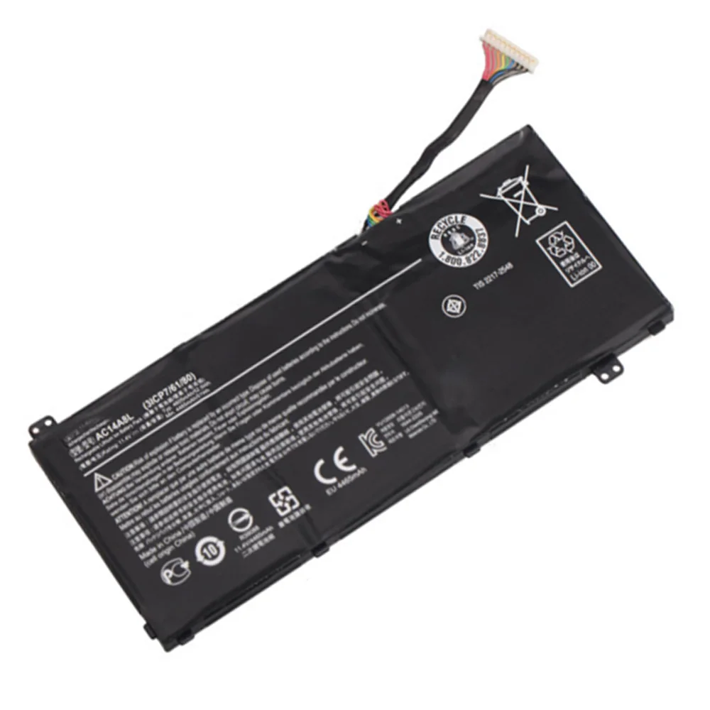 Batería Original para portátil Acer Aspire, 11,4 V, 52.5wh, 4605mAh, AC14A8L, para Acer Aspire, VN7-571, VN7-571G, VN7-591, VN7-591G