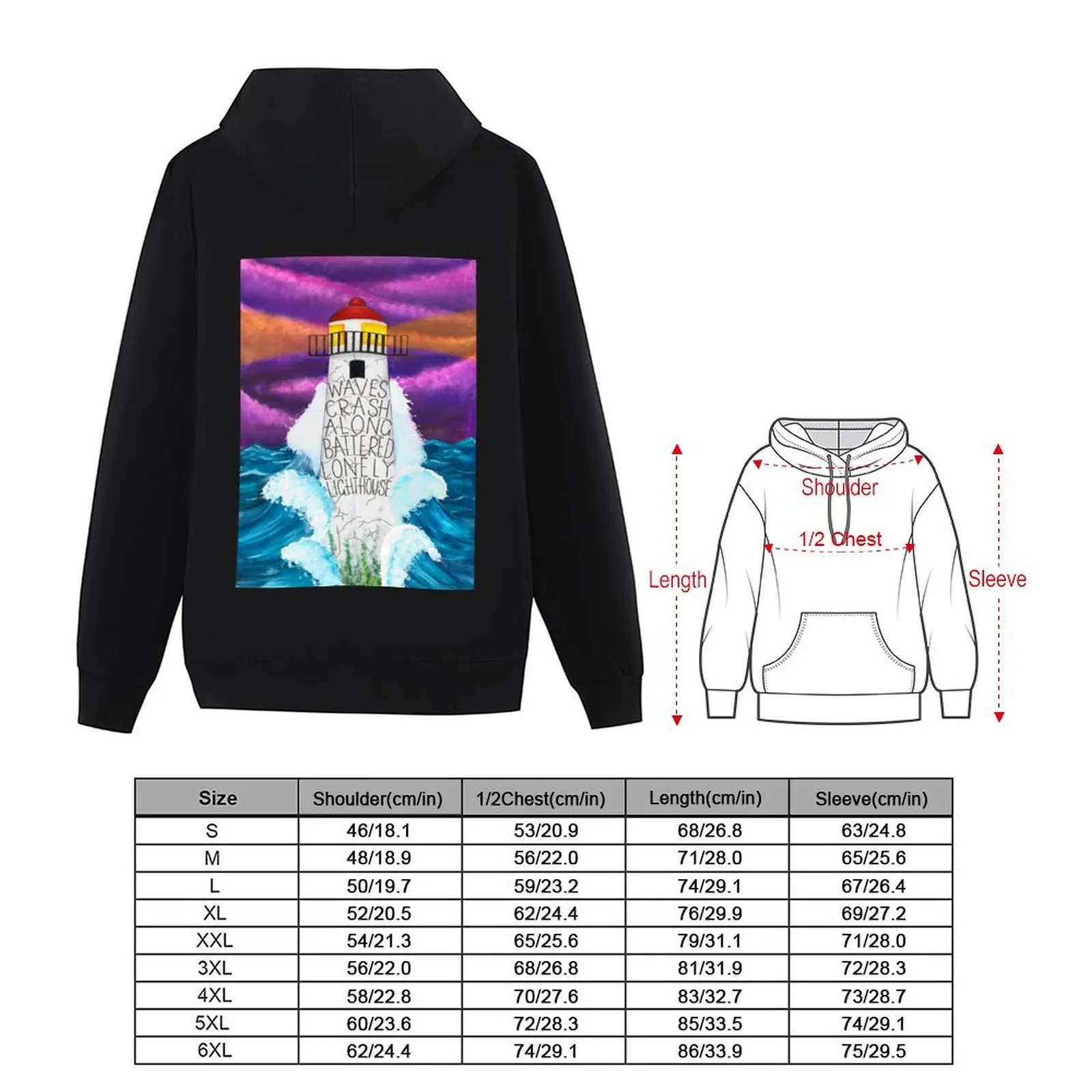 "موجات تحطم على طول" (مخيدة المزاج - الجندي على) هوديي الرجال ملابس الخريف ملابس رجالي الرجال هوديي البلوز