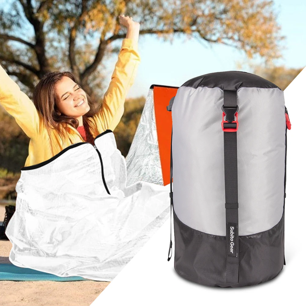 ถุงนอนผู้ใหญ่การบีบอัดกลางแจ้ง Camping กระเป๋ากันน้ําแบบพกพา Ultra-light กระเป๋า 1-25L