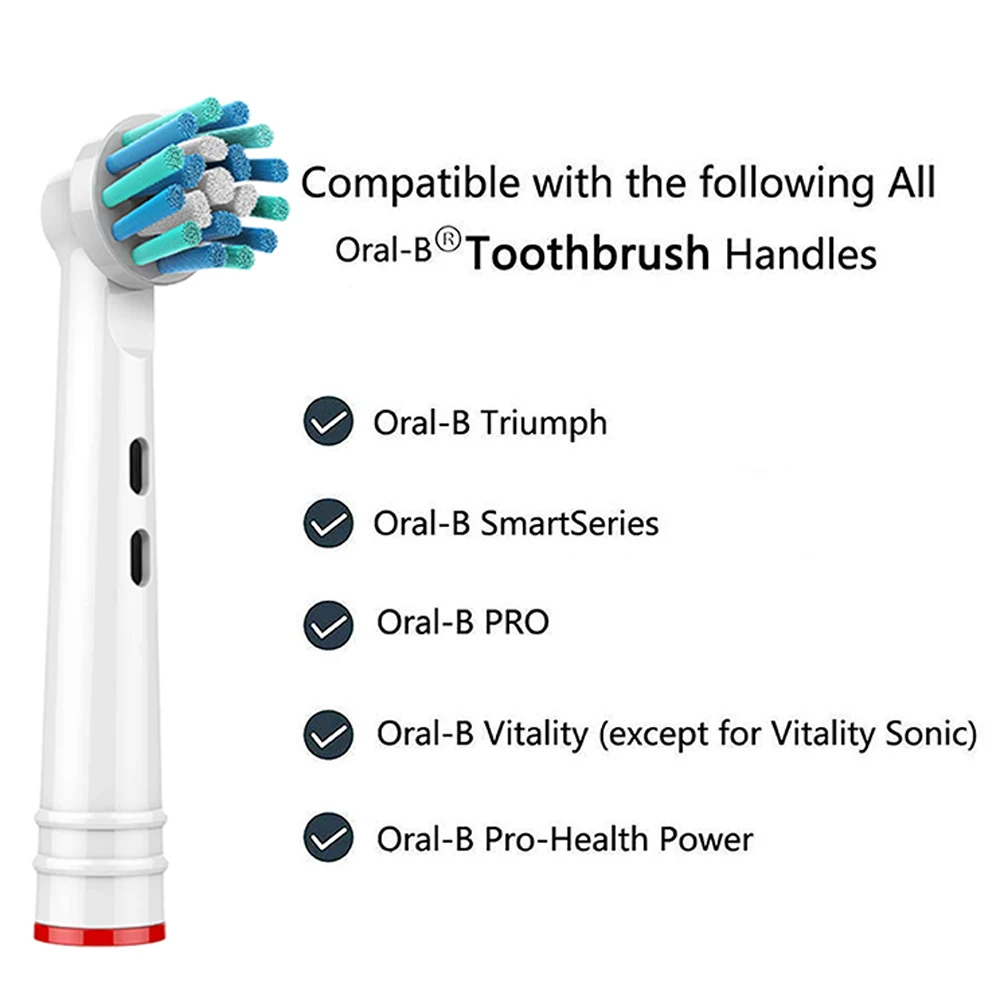 Substituição Soft Cerdas Toothbrush Cabeças, Ação cruzada Rotação, Remoção de placa, Dente Escova Cabeça para Oral B, Escova Bicos, EB50