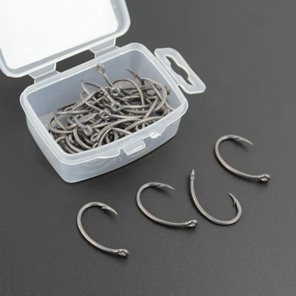 50Pcs Fish Bait Coating Barbed Pinpoint Claw Hook Fishook Carp Hooks Eyed Fishooks High Quality High Carbon Fishing Accessories