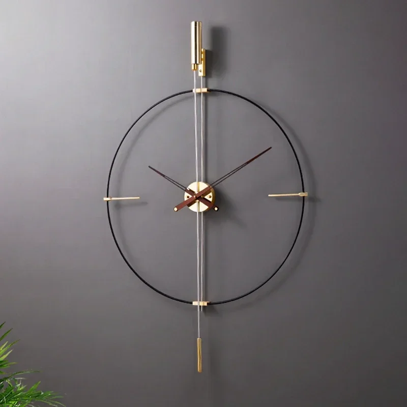 Large Wall Clock Art Watches Living Room Metal Silent Pendulum Clocks Room Design Luxury Watch Aesthetic Modern Home Decoration