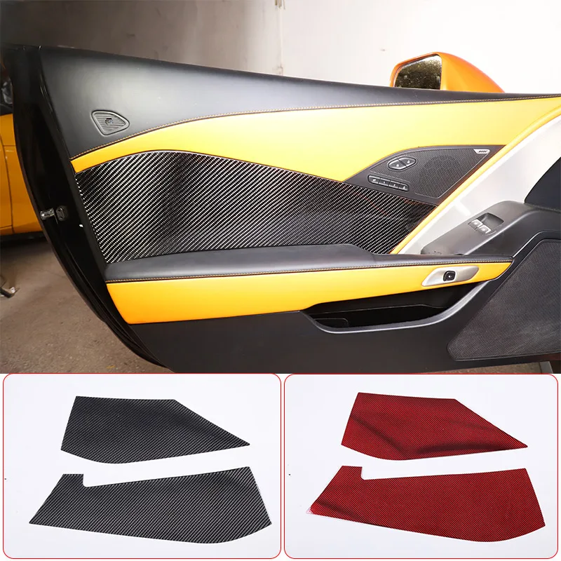 

For Chevrolet Corvette C7 2014-2019 Soft Carbon Fiber Car Door Inner Door Panel decorate Sticker Auto Accessories