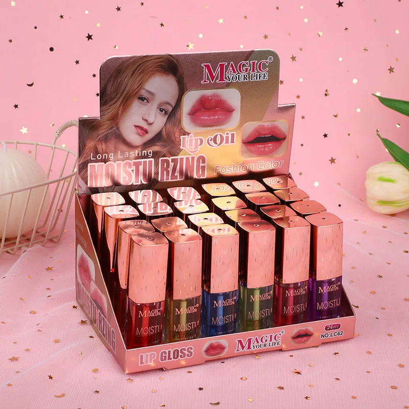 

24pcs Watery Lip Oil 6 Colors Set Lip Gloss Longlasting Nonsticky Lip Tints Lips Makeup Bulk