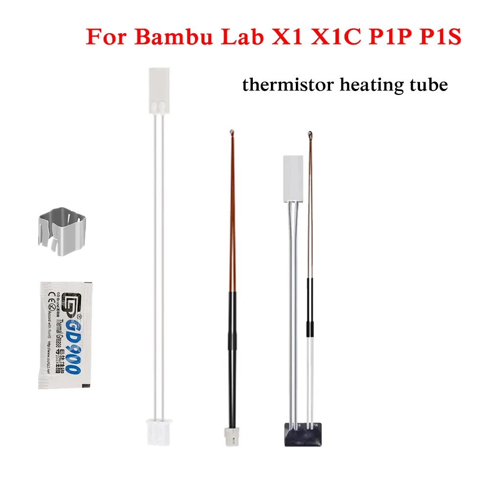 For Bambu Lab X1 X1C P1P P1S Thermistor Heating Tube Ceramic Heater Bambulab P1P X1 Carbon Hotend Thermistor Accessories