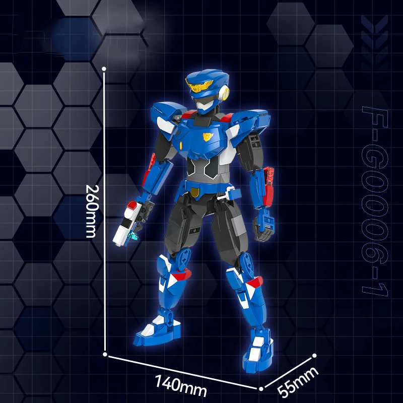 JAKI Jiaqi 미니 특수 요원 팀 경찰 기계 조립 빌딩 블록 유행 소년의 데스크탑 입상 장식품