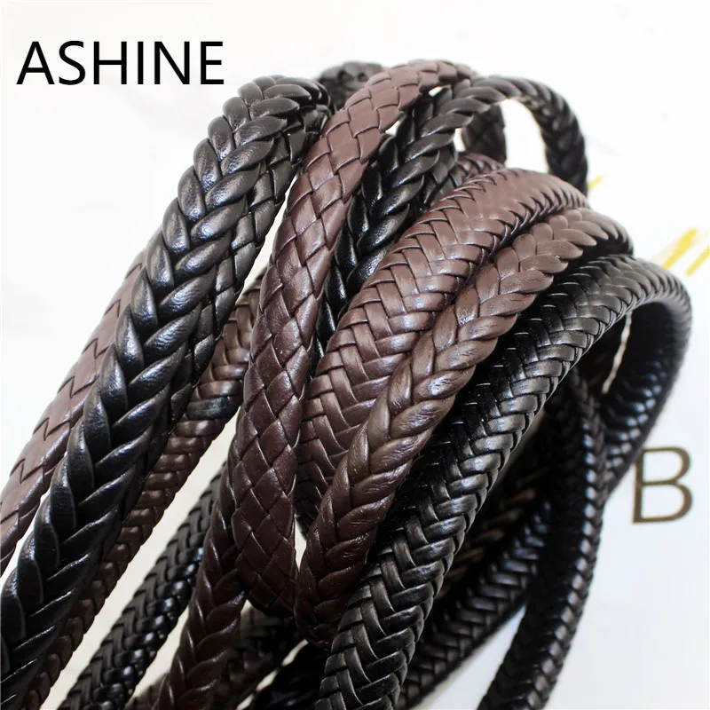 

Black/Brown Braided PU Leather Cord Rope Thread Strap for Men Women Leather Necklace Making Crafts Wrapping Bracelet Accessorie