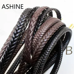 Black/Brown Braided PU Leather Cord Rope Thread Strap for Men Women Leather Necklace Making Crafts Wrapping Bracelet Accessorie