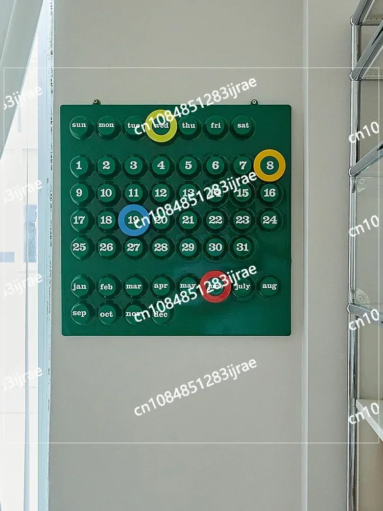 カラフルなリングデスクカレンダー、absプラスチックins、クリエイティブな中世のヴィンテージ、日付ボタン、薄いカレンダー