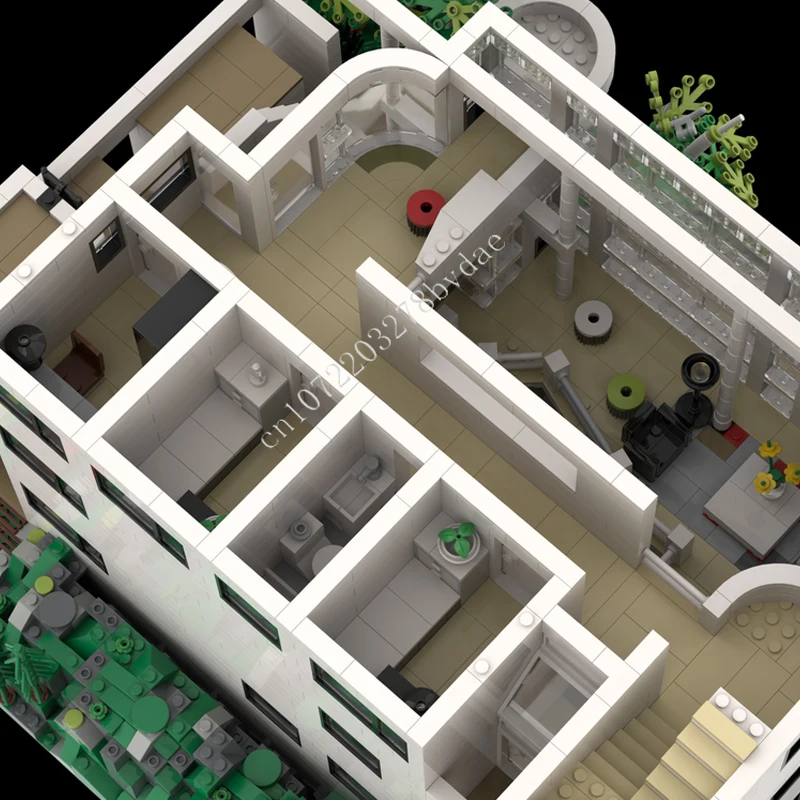 5283 قطعة منزل دوغلاس ريتشارد ماير MOC عرض الشارع الإبداعي نموذج بنة العمارة لتقوم بها بنفسك ألعاب تجميع التعليم #5