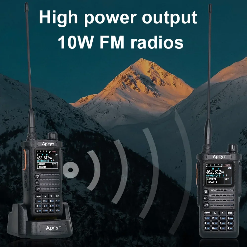 TIDRADIO 2PCS 2nd Gen H8 10W Walkie Talkie Long Range Connection APP Wireless Programming Multi-Band Two Way Radio HAM GMRS