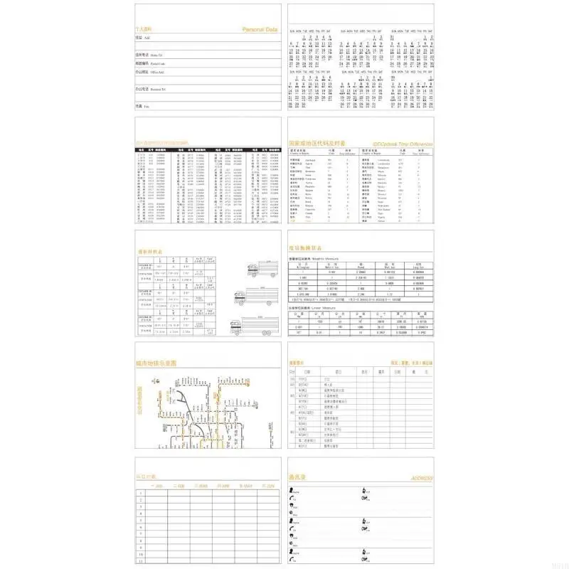 M5TB Binder Journal Notepad Slots Slots Pen Holder Lock Recilável