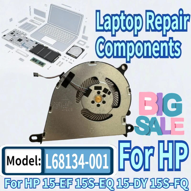 

L68134-001 For HP 15-EF 15S-EQ 15-DY 15S-FQ Laptop Cooling Fan Cooler Fan Heatsink Radiator