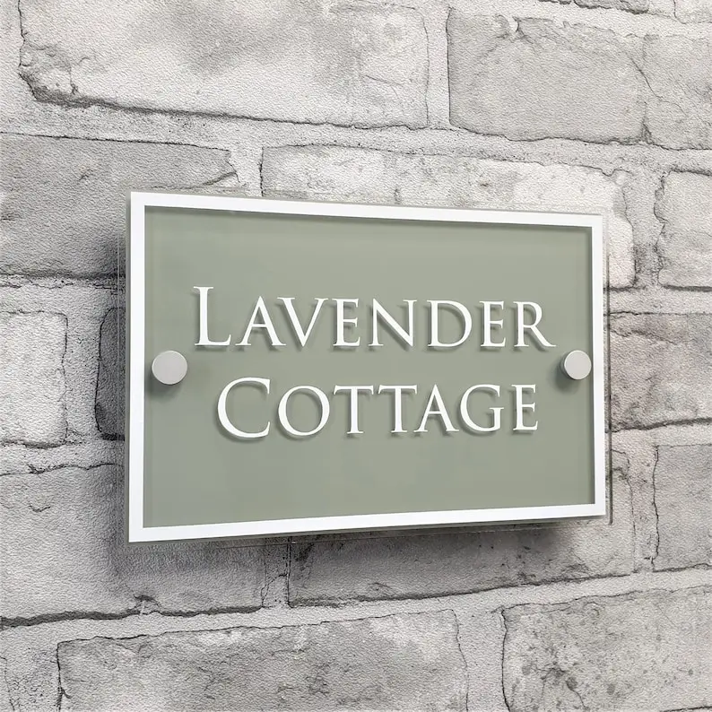 Classic Sage Green House Number Sign, Durable Door Numbers & Stylish Address Plaques – Timeless Exterior Home Address Signage