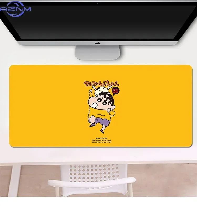 Creative HD Anime Crayon Shin-chan​​ Cute Cartoon Large Mouse Pad Non-slip Lock Boy Oversized Office Mouse Pad Student Table Mat