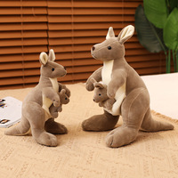 Liifelike Kangaroo Plush Toy Kids Toy Australian Animal Kangaroo with Baby Plush Toys Funny Gift For Children