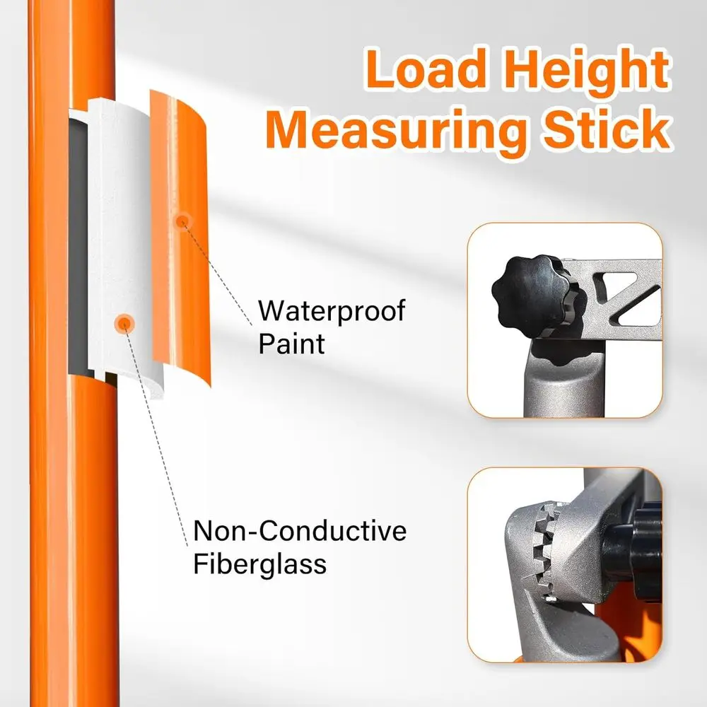 Fiberglass Truck Height Stick for 15FT Load Measurement with Adjustable Pole, Ideal for Car Haulers and Height Measuring Needs