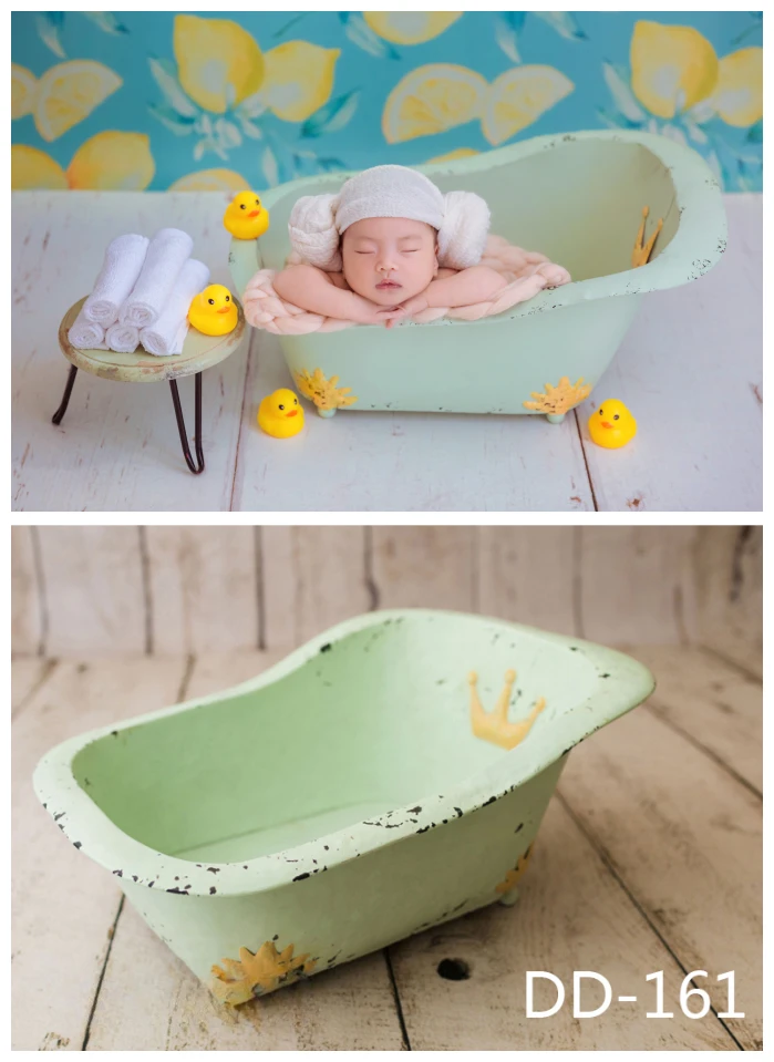 Newborn Photography Props Baby Furniture Posing Iron Stroller Wood Cribs Basket Bed Cot Seats Tub for Studio Photo Shoot Poser view 2