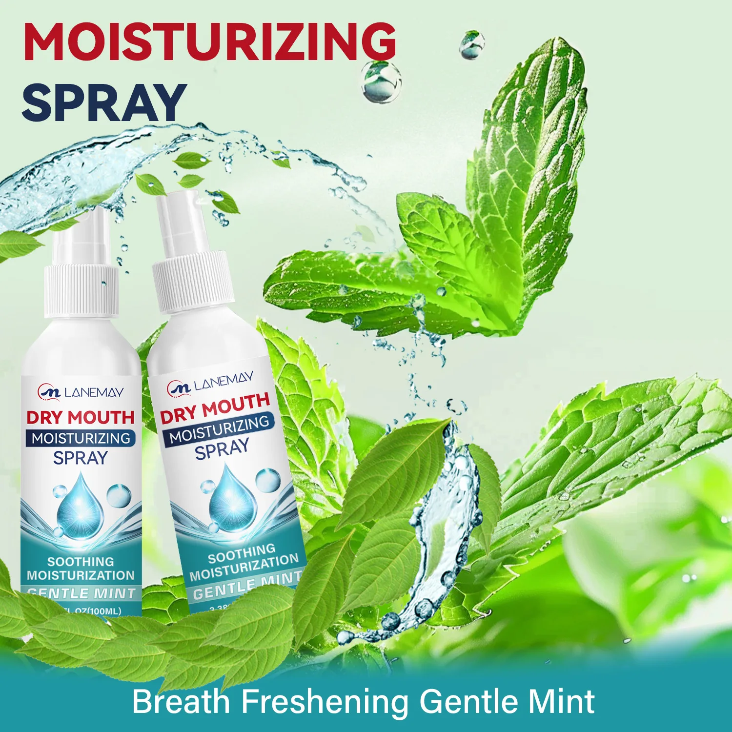 Dry Mouth Moisturizing Spray – 100ml. Gentle Mint Flavor Effectively Relieves Dryness and Discomfort, Freshens Breath
