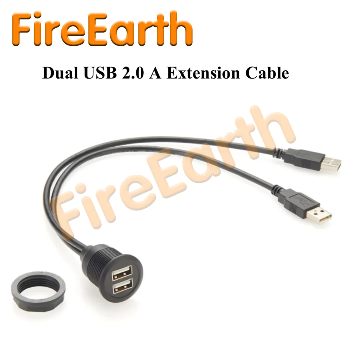 

Dual Usb 2.0 Male To Female Round Panel Mount Extension Cable 2 Ports USB 2.0 Flush Mount Cable USB Mount Dash Mount 0.3m