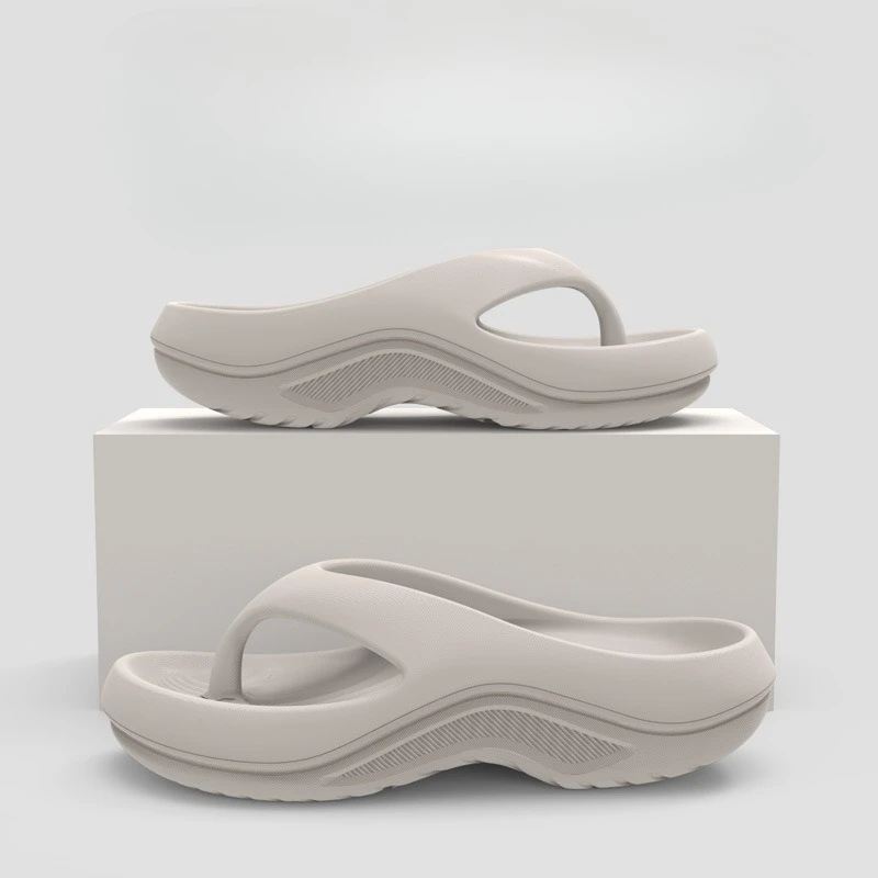 2026 Casual Thick-soled Flip-flops for Men and Women in Summer Outdoor Wear Pinch Feet Fashionable Beach Cool Slippers