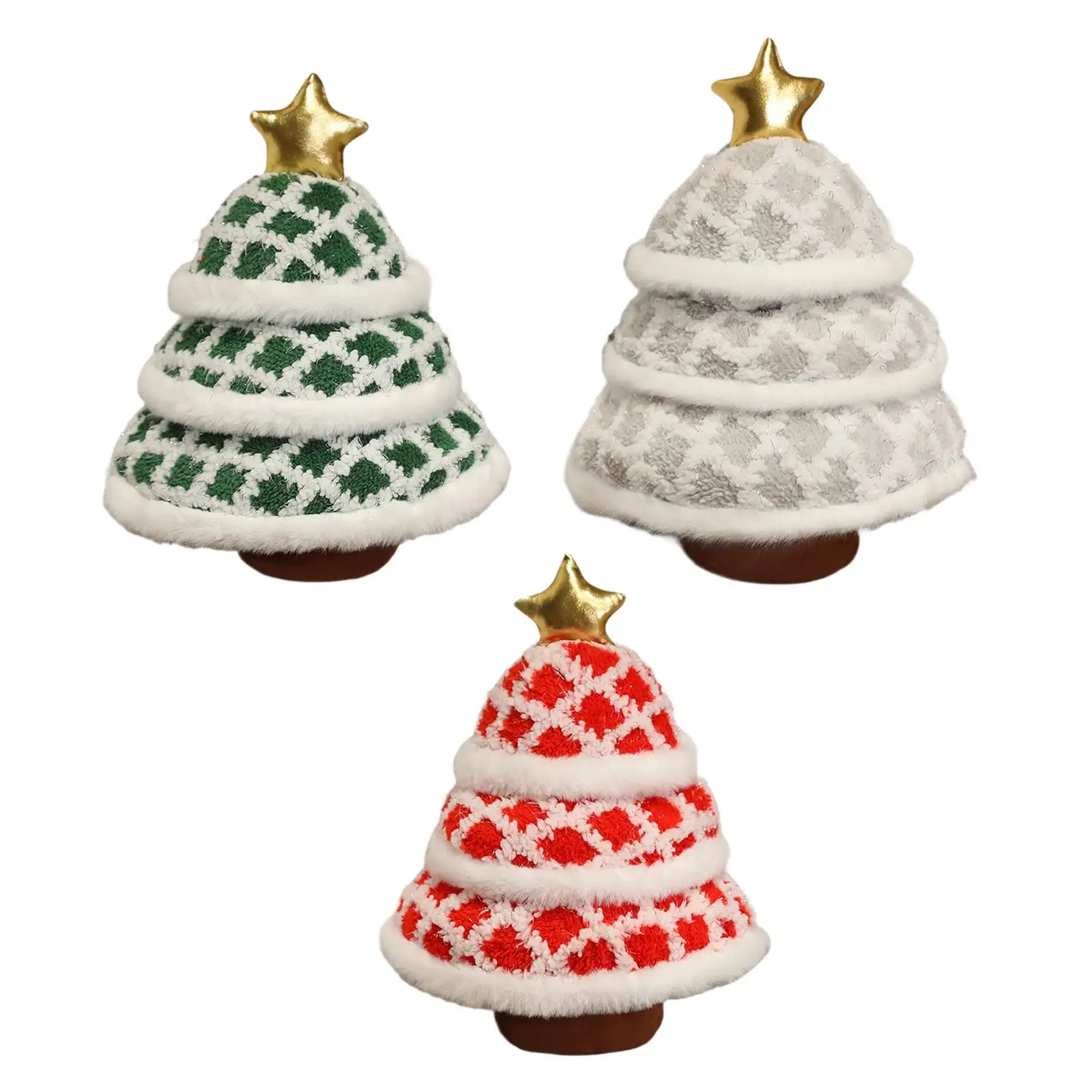 Simulation Christmas Tree Plush Toy Holiday Gift Adorable Christmas Tree Doll for Hotel Apartment Living Room Home Boys Girls