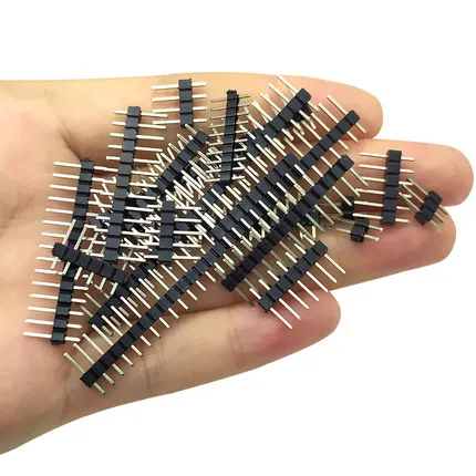 10Pcs 2.54mm Single Row Male Pin header Connector Breakable Pin header 2/3/4/5/6/8/10/12/20/40Pin PCB Pin Strip for Arduino